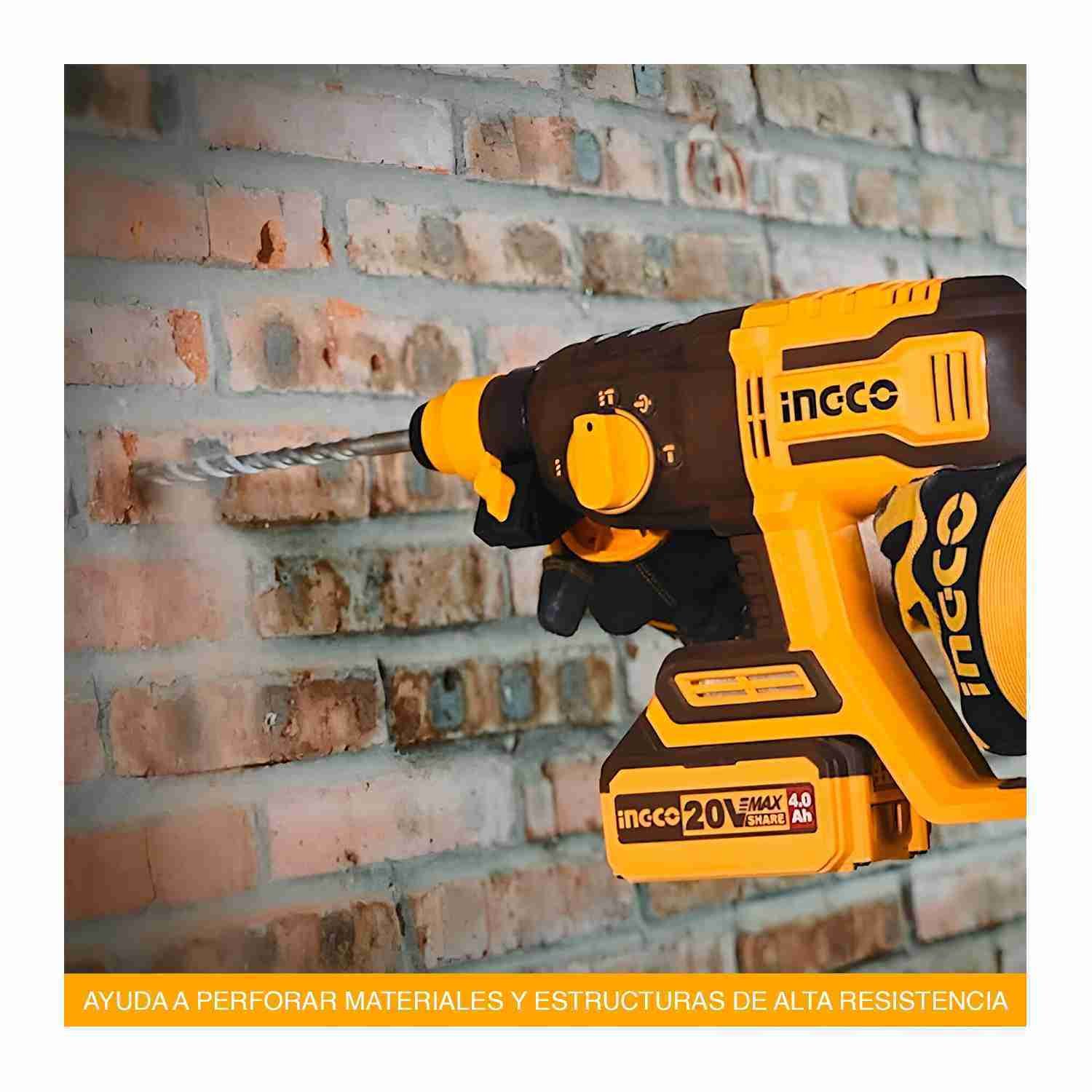 Rotomartillo 20 V Sds Plus 2 Joule Demoledora Brushless INGCO — vista 9