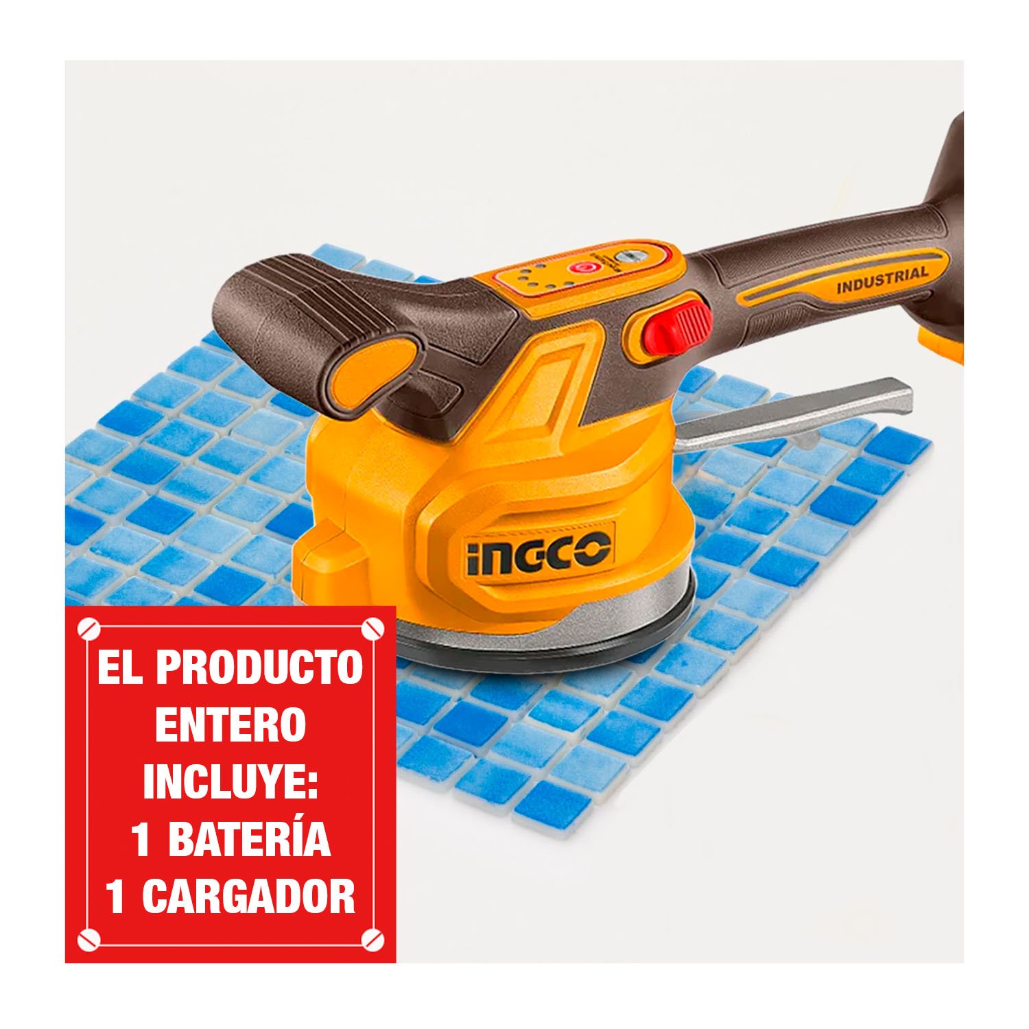 VENTOSA VIBRADORA PARA MAYÓLICA 20V 1BAT INGCO CTVLI20015 - Image 2