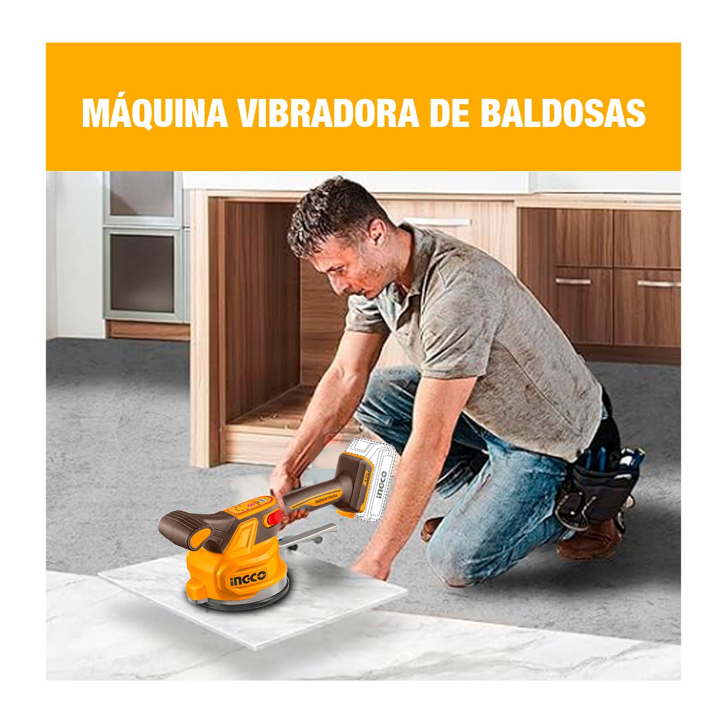 VENTOSA VIBRADORA PARA MAYÓLICA 20V 1BAT INGCO CTVLI20015 - Image 4
