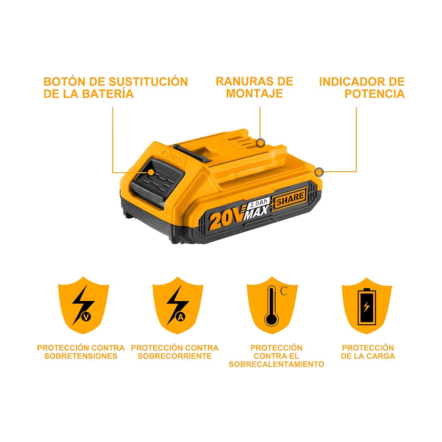 Linterna Led Inalámbrica 20v + 2 Baterías De Litio 2.0ah - Image 11