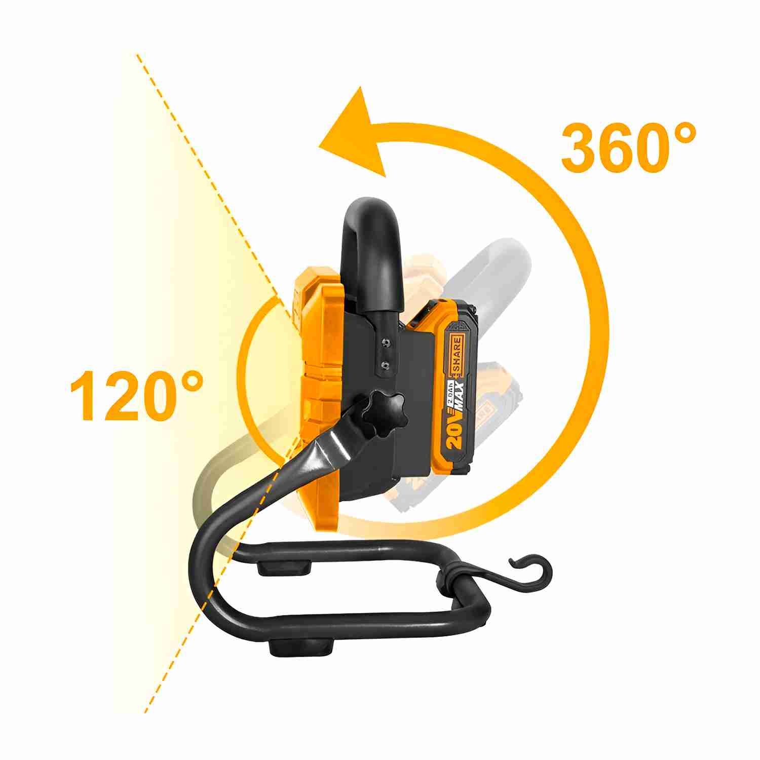 Reflector Lámpara 20 V Portátil Foco Led+ 1batería Cargador INGCO — vista 6