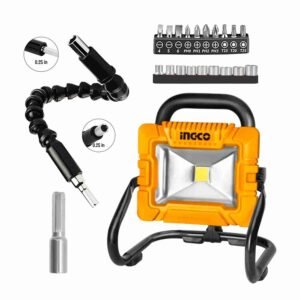 Reflector Lámpara 20 V Portátil con Foco Led + 21 Accesorios INGCO