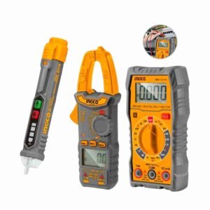 Kit De Pinza Amperio + Multímetro Y Detector Voltaje Dm3028 Ingco