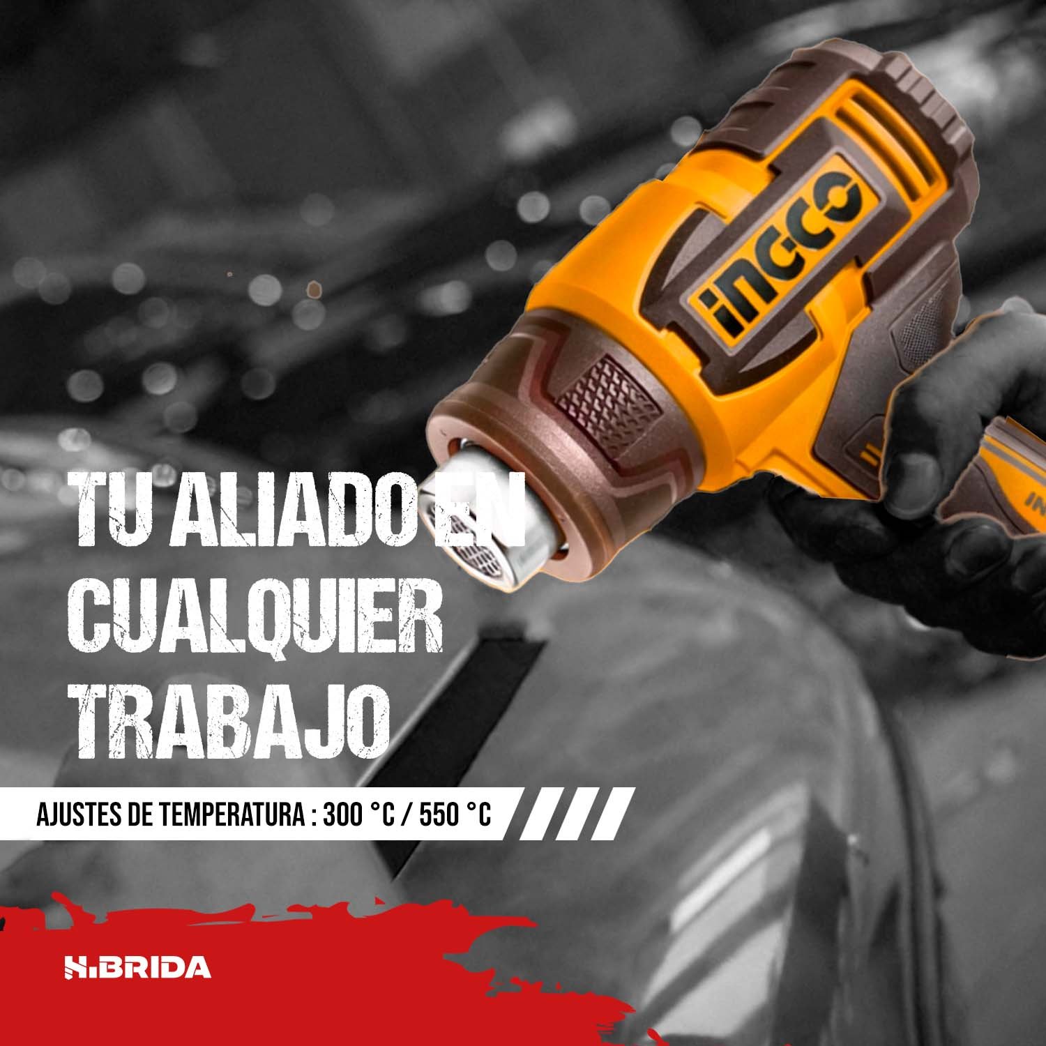PISTOLA DE CALOR 20V INGCO X1 BAT 4AH HGLI20065 INGCO - Image 4