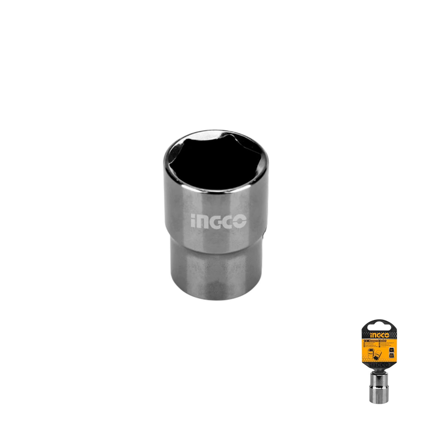 Dado Hexagonal 17mm Encastre 1/2» para Llave Carraca Ingco