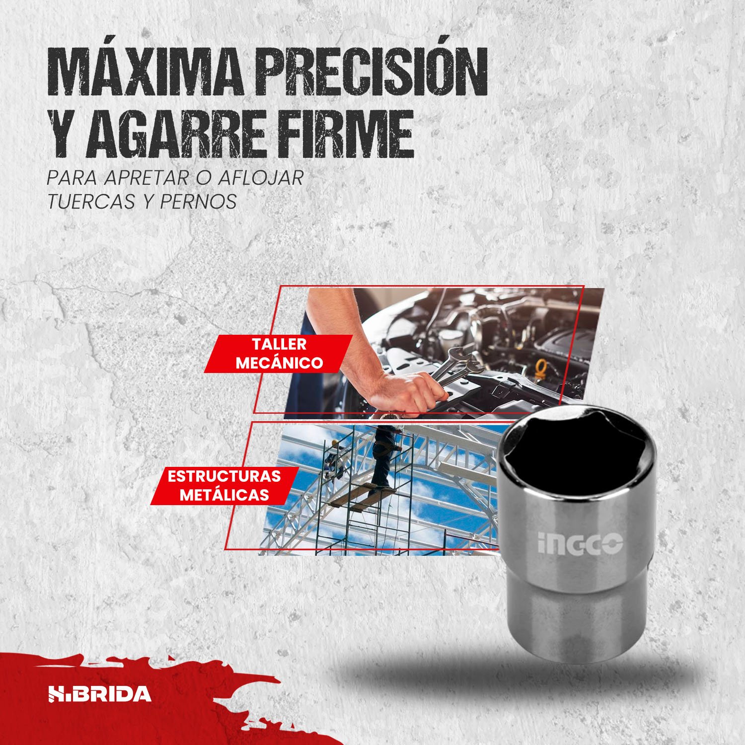 Dado Hexagonal 17mm Encastre 1/2» para Llave Carraca Ingco - Image 4