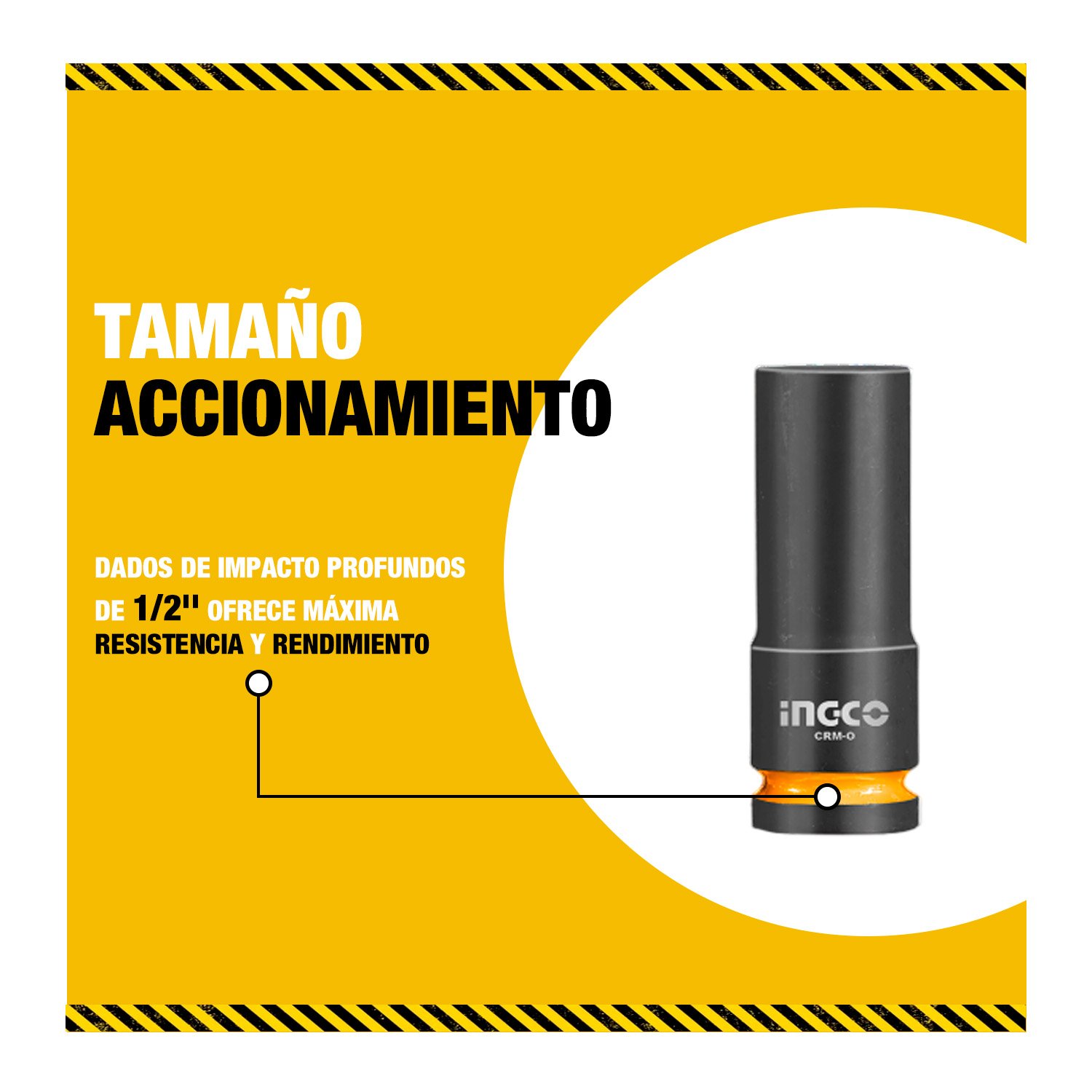 Set 7 Dados de Impacto 1/2» CR-MO Profundos INGCO – HKISSD12072L - Image 2