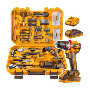 KIT HERRAMIENTAS 166 PZS + TALADRO INALAMBRICO 66NM INGCO