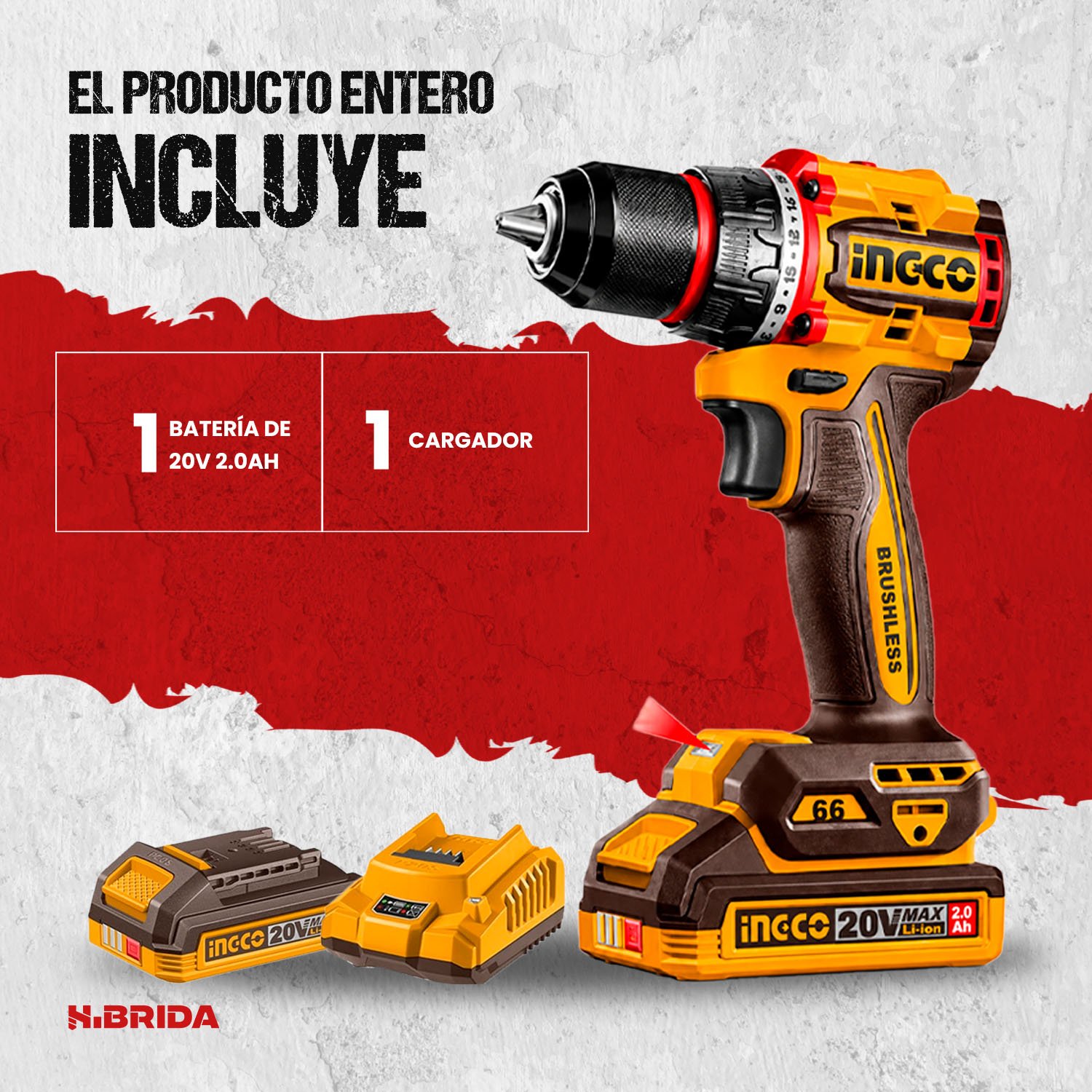 Set Herramientas 166 pzs + Taladro 66 Nm + Amoladora 115 mm — vista 2