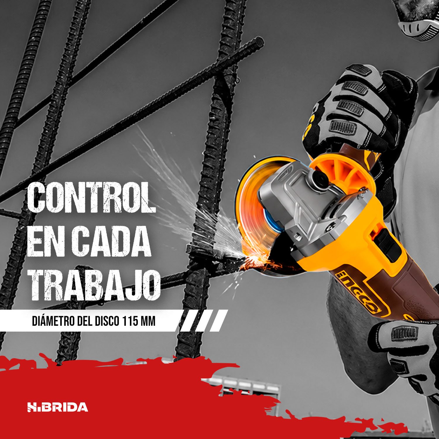 Set Herramientas 166 pzs + Taladro 66 Nm + Amoladora 115 mm — vista 3