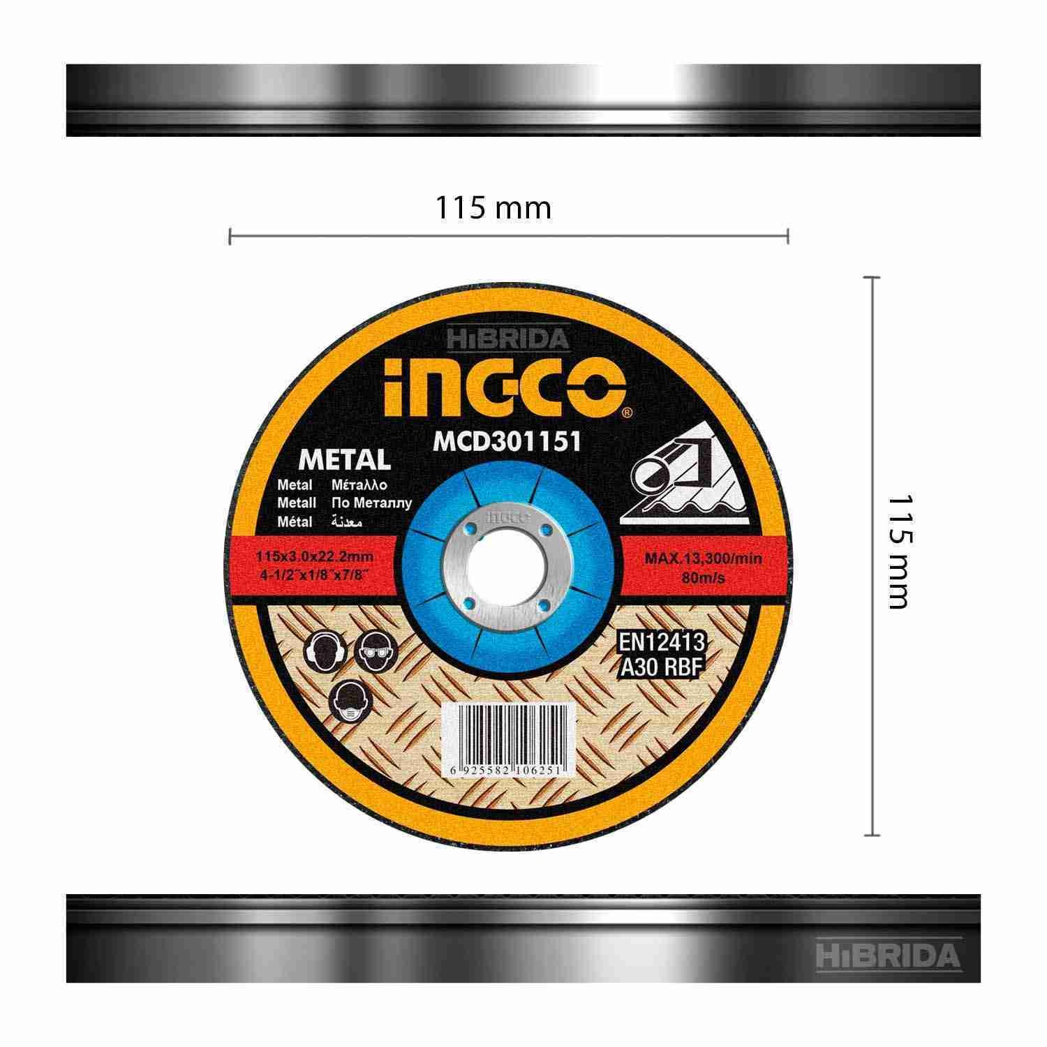 DISCO DE CORTE DE METAL 4½ 115MM PARA AMOLADORA ESMERIL – MCD301151 - Image 6