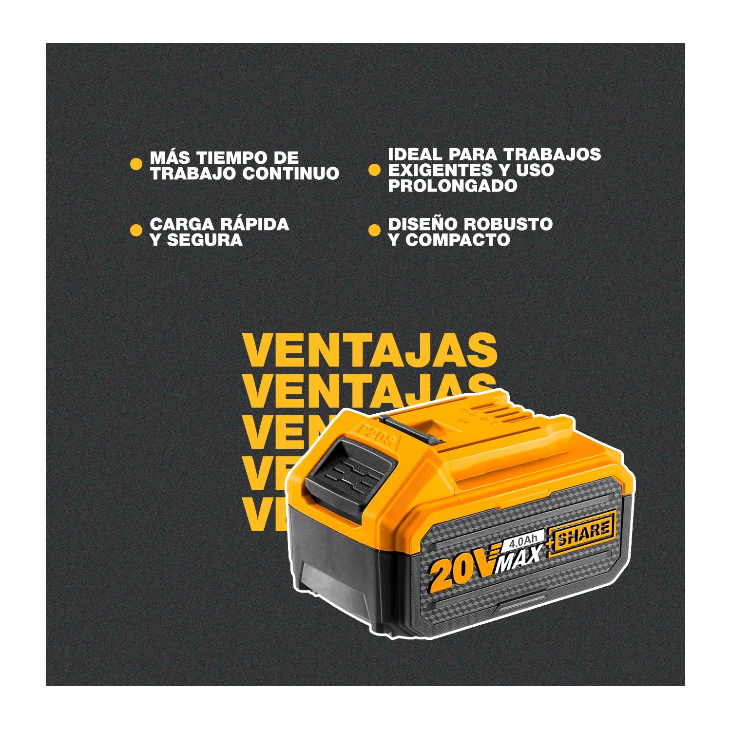 Batería Litio Share 20v Max 4.0ah Inalámbrica Alta Duración - Image 5