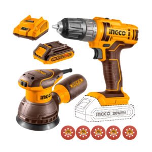 Taladro Atornillador 20 V INGCO + Lijadora Orbital 320 W