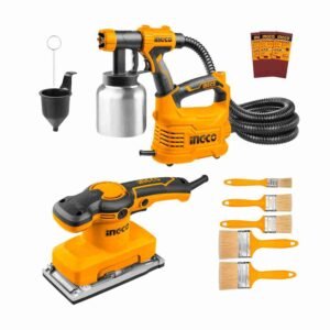 Lijadora Orbital 320 W+ Pistola Pintar 550 W+ Set X8 Brochas