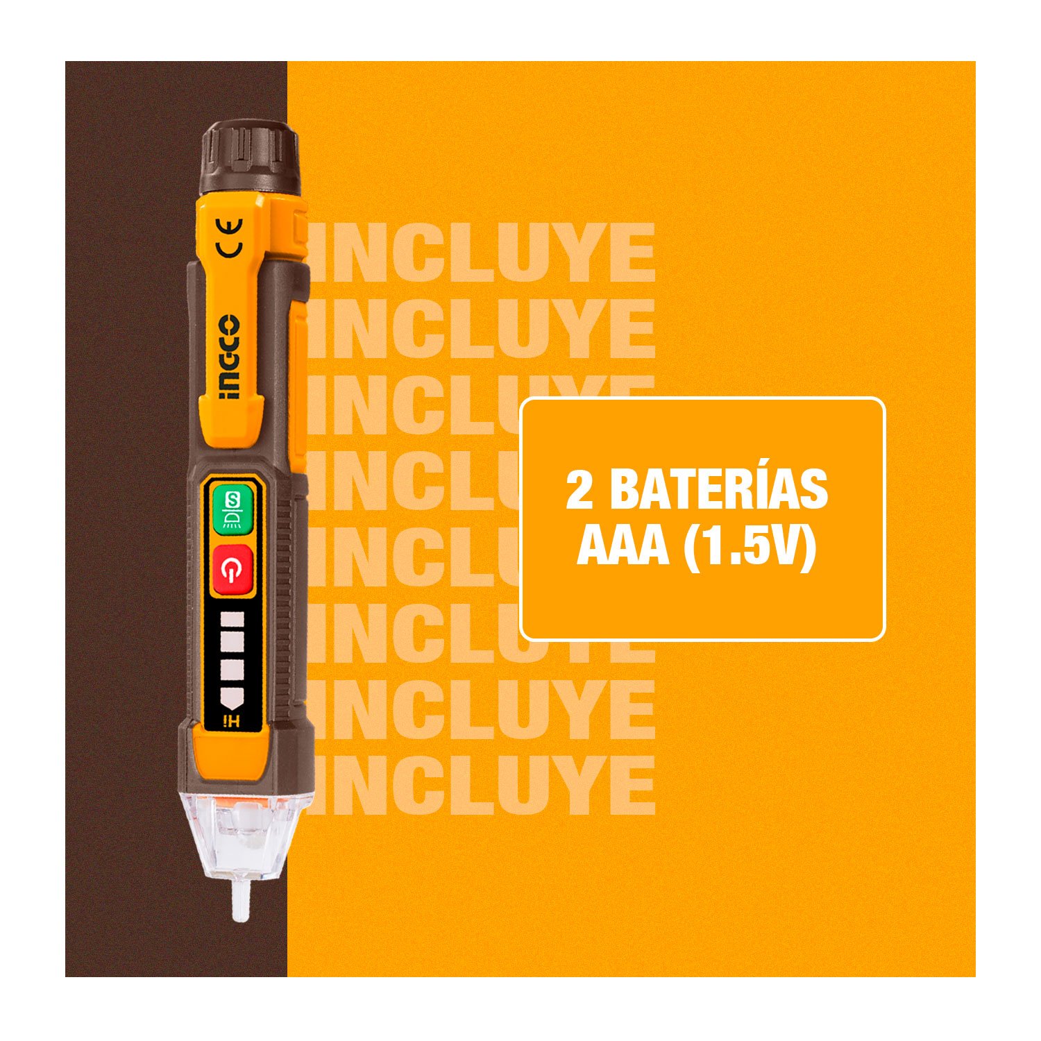 Detector De Voltaje Sin Contacto + 2 Baterías AA – Ingco - Image 7