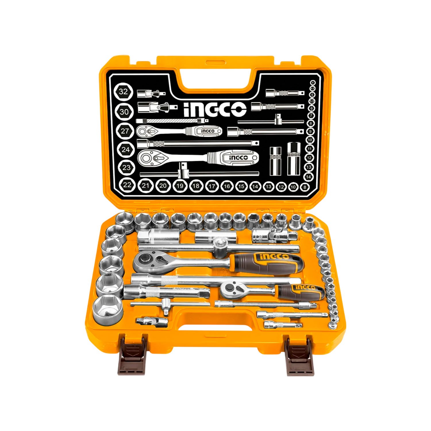 Set De Llaves + 25 Piezas De Dados 1/2′ - INGCO