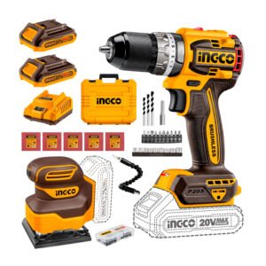 Taladro Percutor Brushless 20 V+ Lijadora Orbital 20 V INGCO