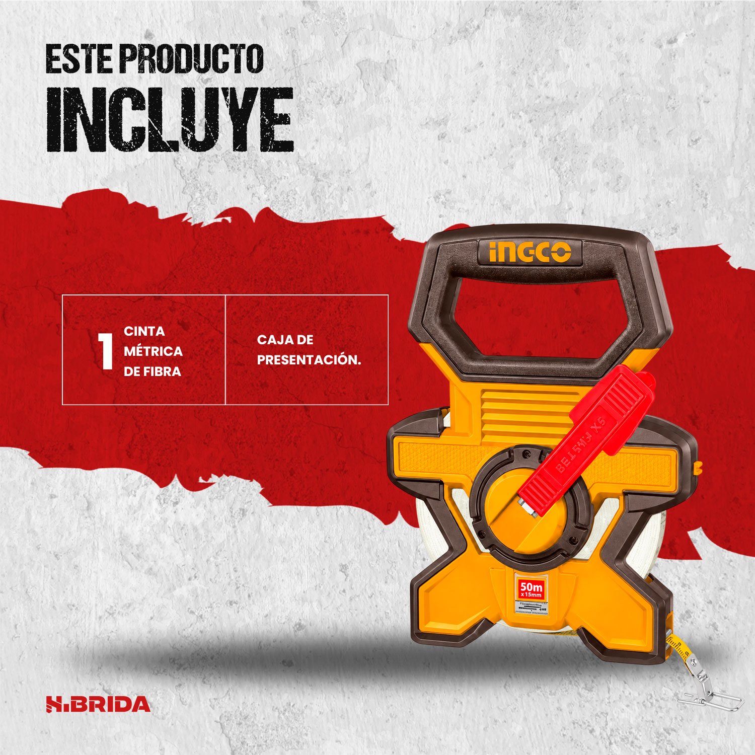 Cinta Métrica Agrimensor De Fibra De Vidrio 50 Metros – vista 2