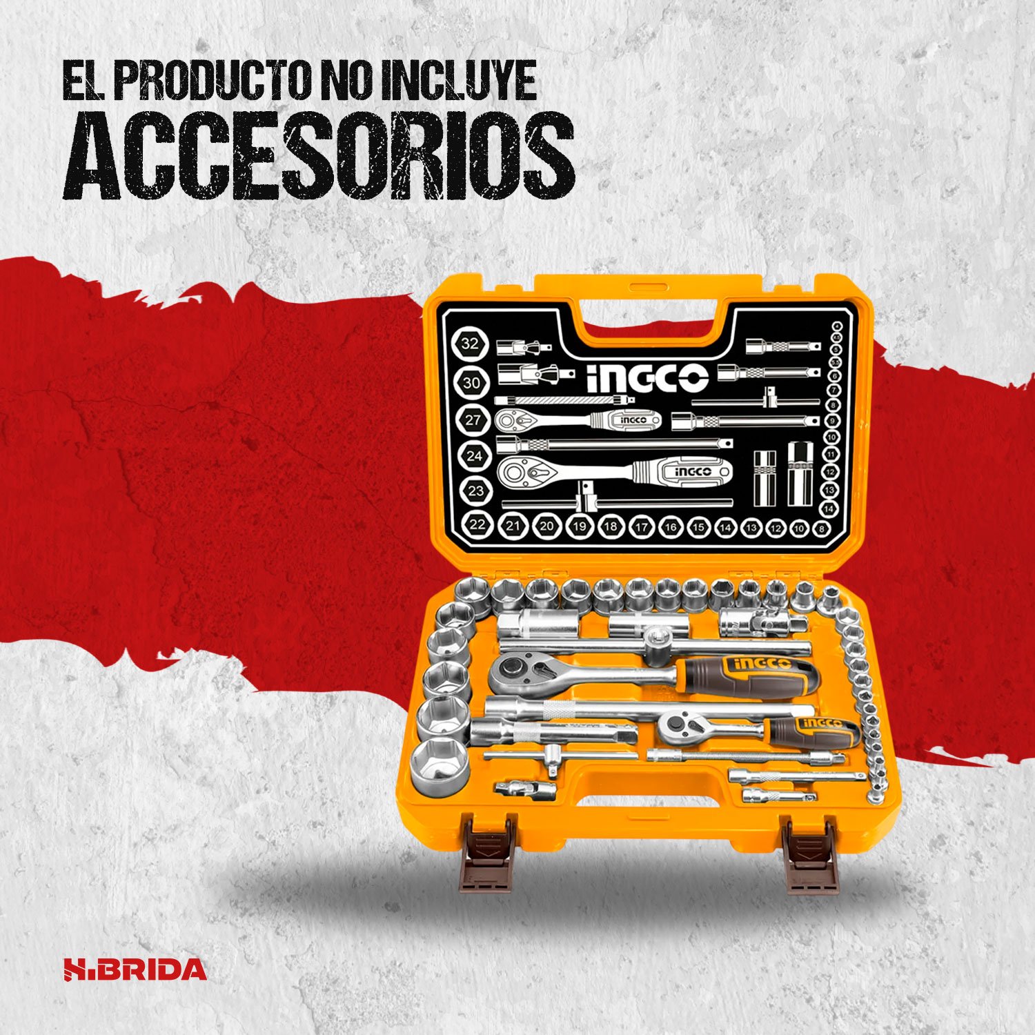 Set De Llaves + 25 Piezas De Dados 1/2′ - INGCO – vista 2