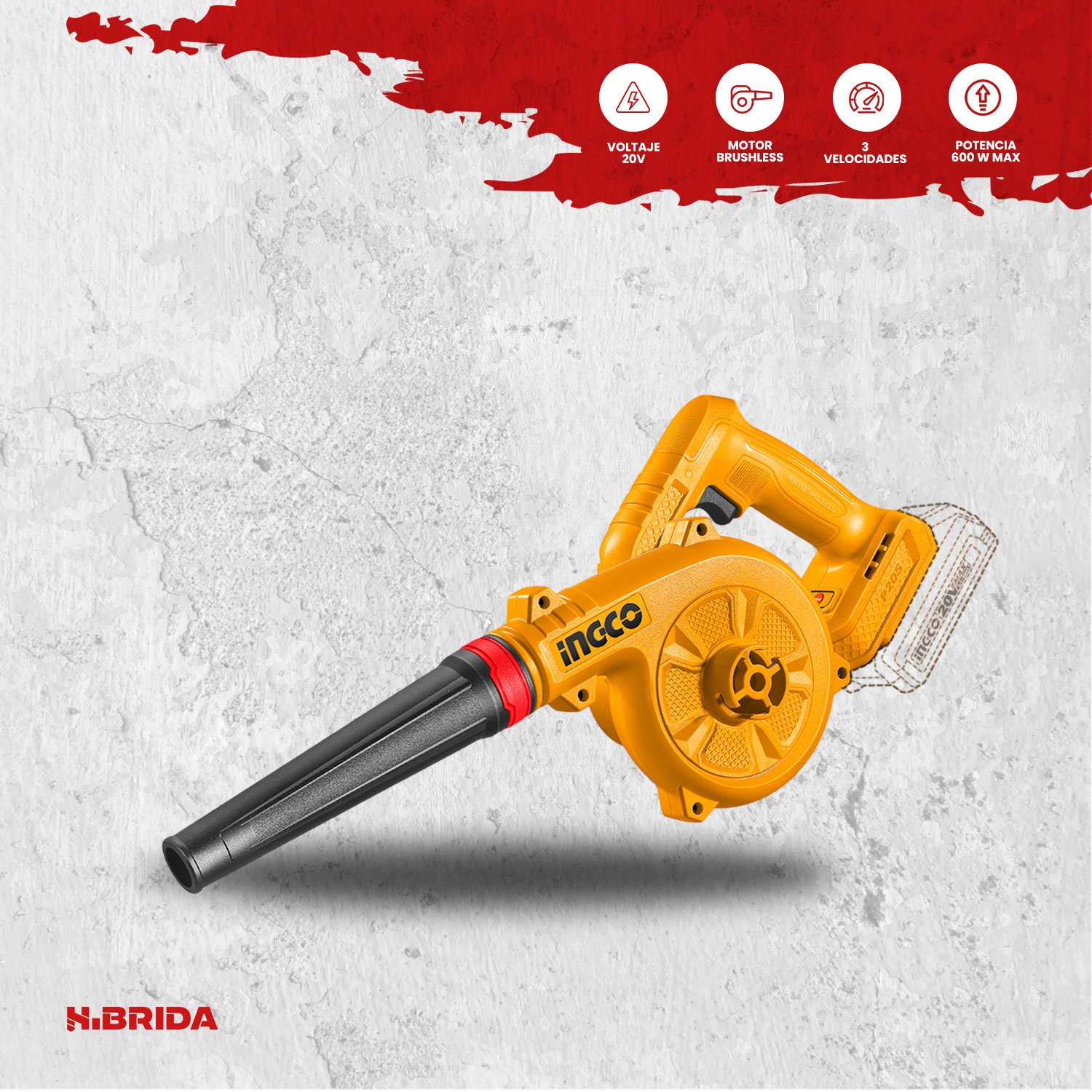 Sopladora 20 V 5 Velocidades - Sin Batería/cargador INGCO – vista 2