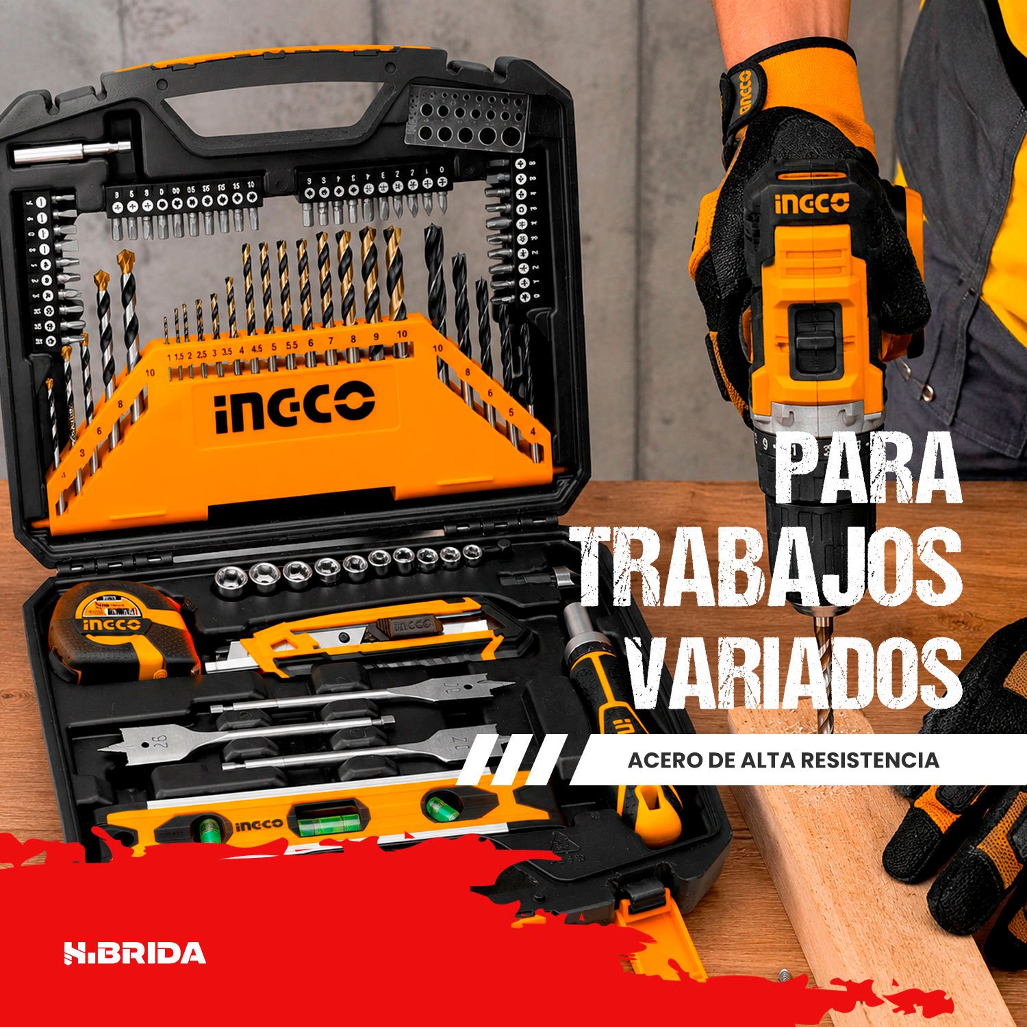 Set Brocas Herramientas Nivel Maleta Destornillador Wincha – vista 3