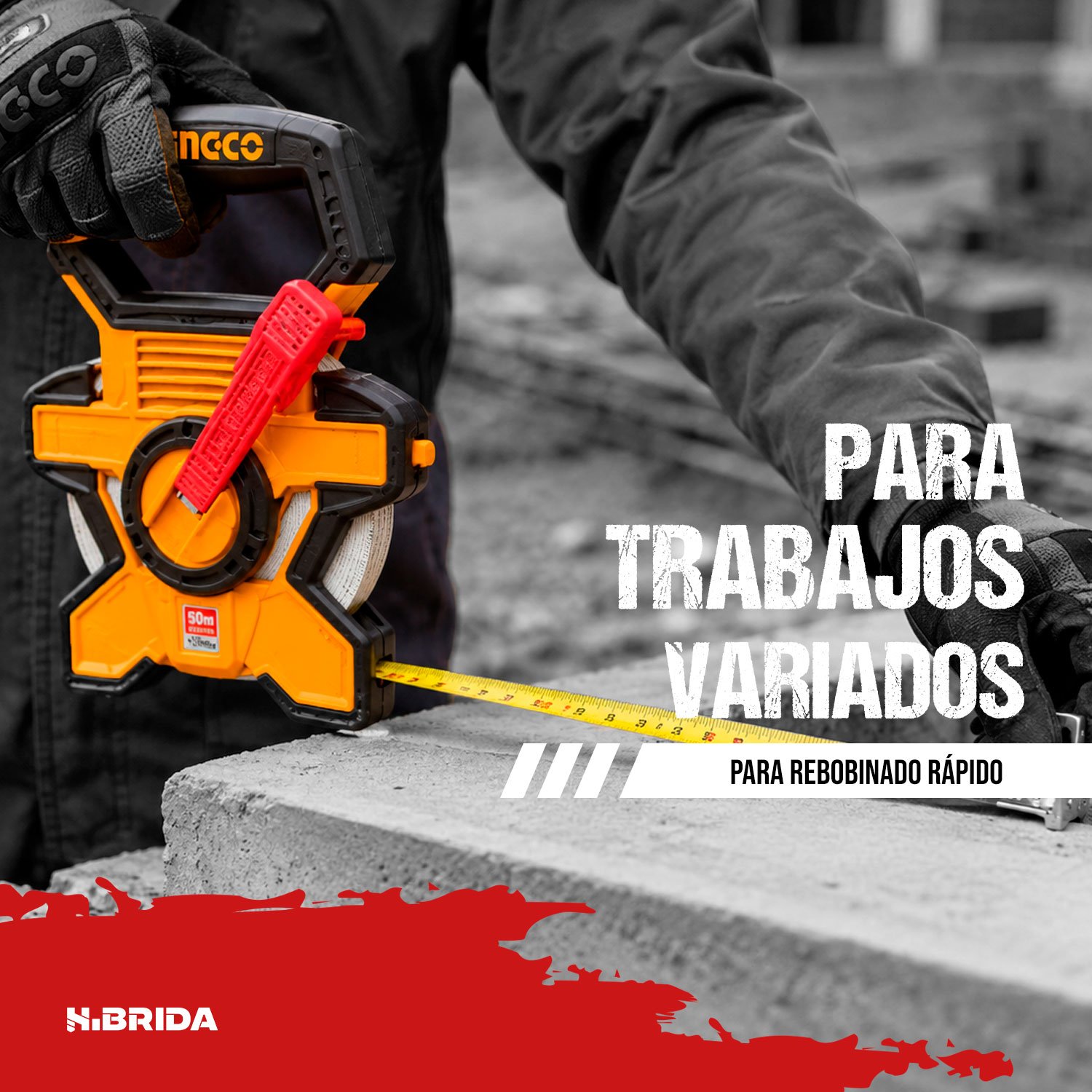 Cinta Métrica Agrimensor De Fibra De Vidrio 50 Metros – vista 4