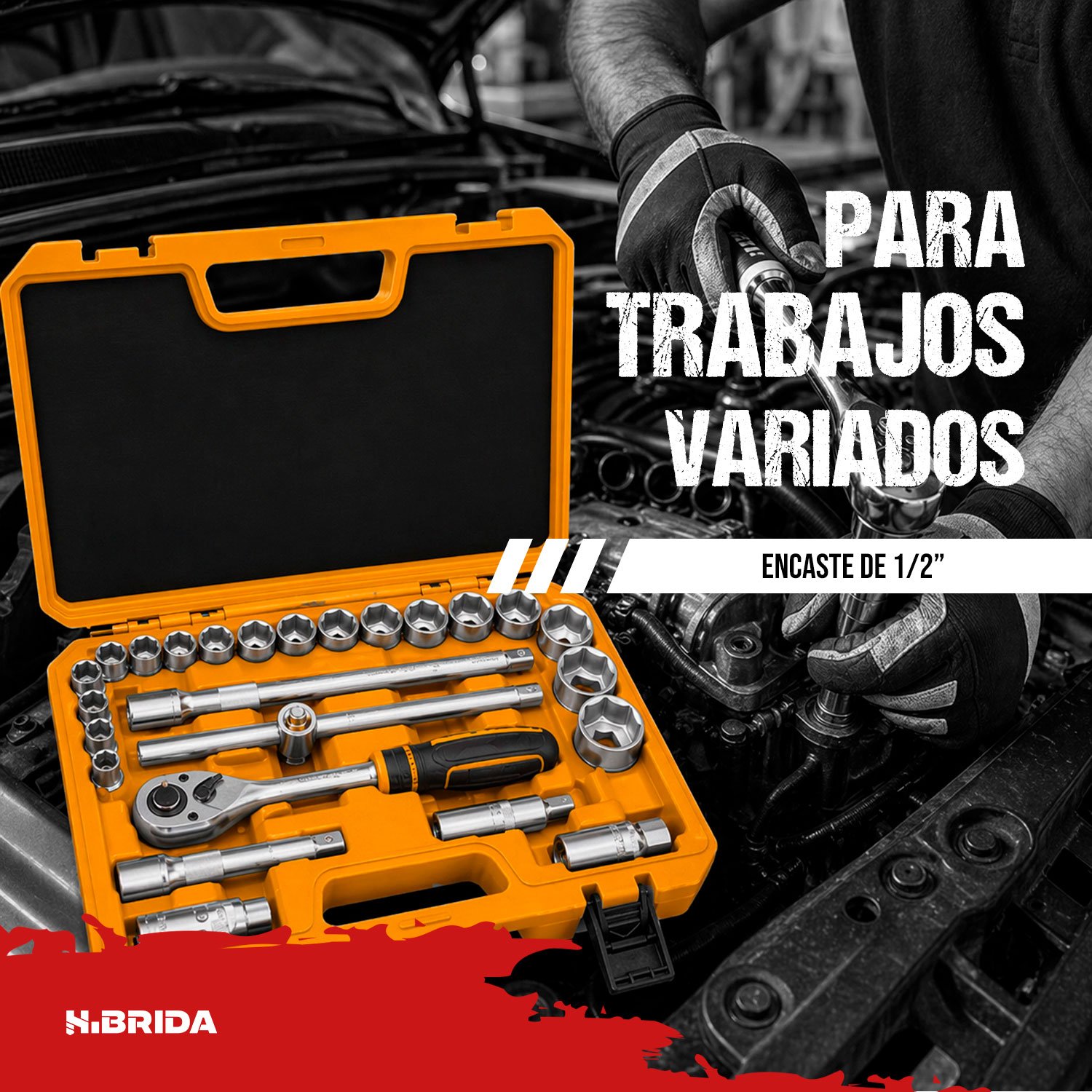 Set De Llaves + 25 Piezas De Dados 1/2′ - INGCO – vista 4