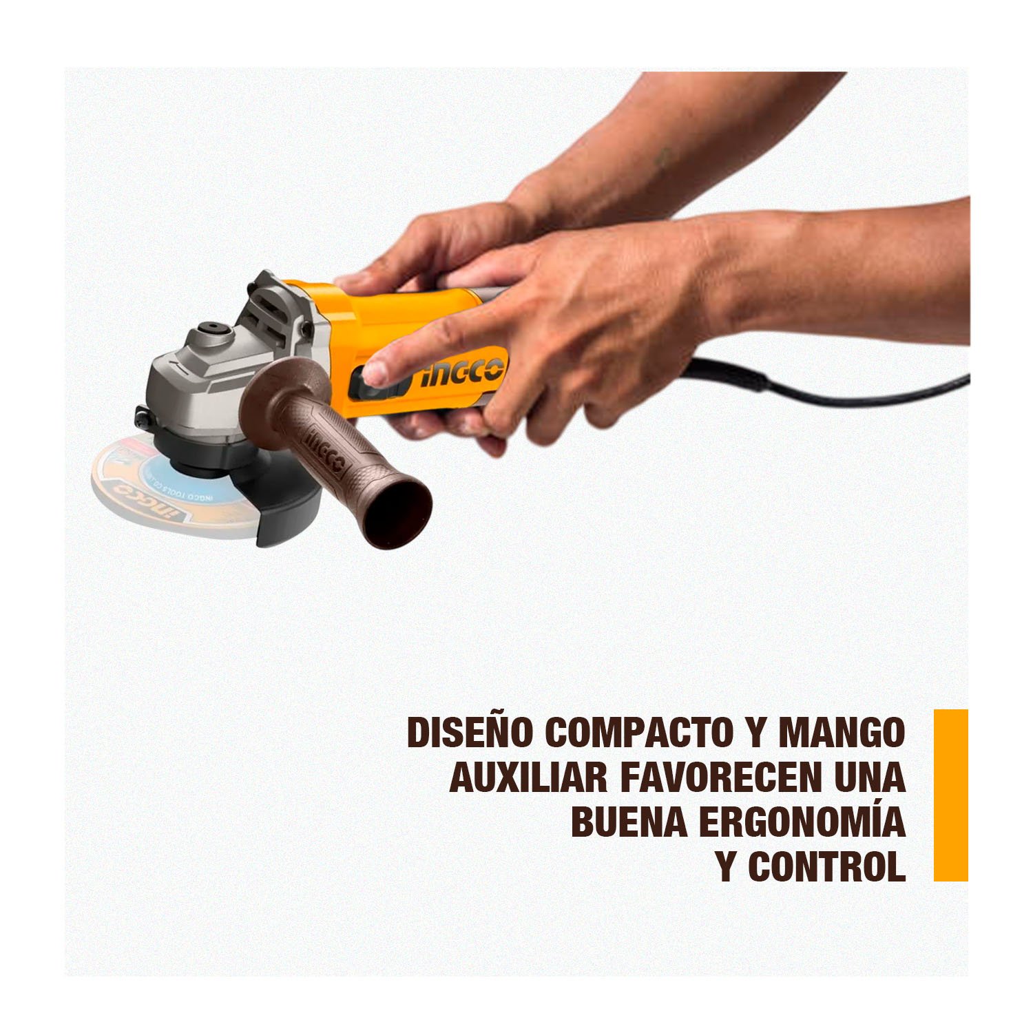 Combo Amoladora Angular 115 mm + Lijadora Orbital 240 W INGCO – vista 3