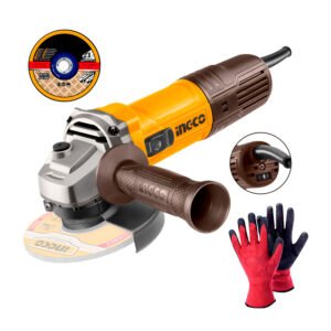 Amoladora Angular 900 W Esmeril Cortadora Metal Guantes INGCO