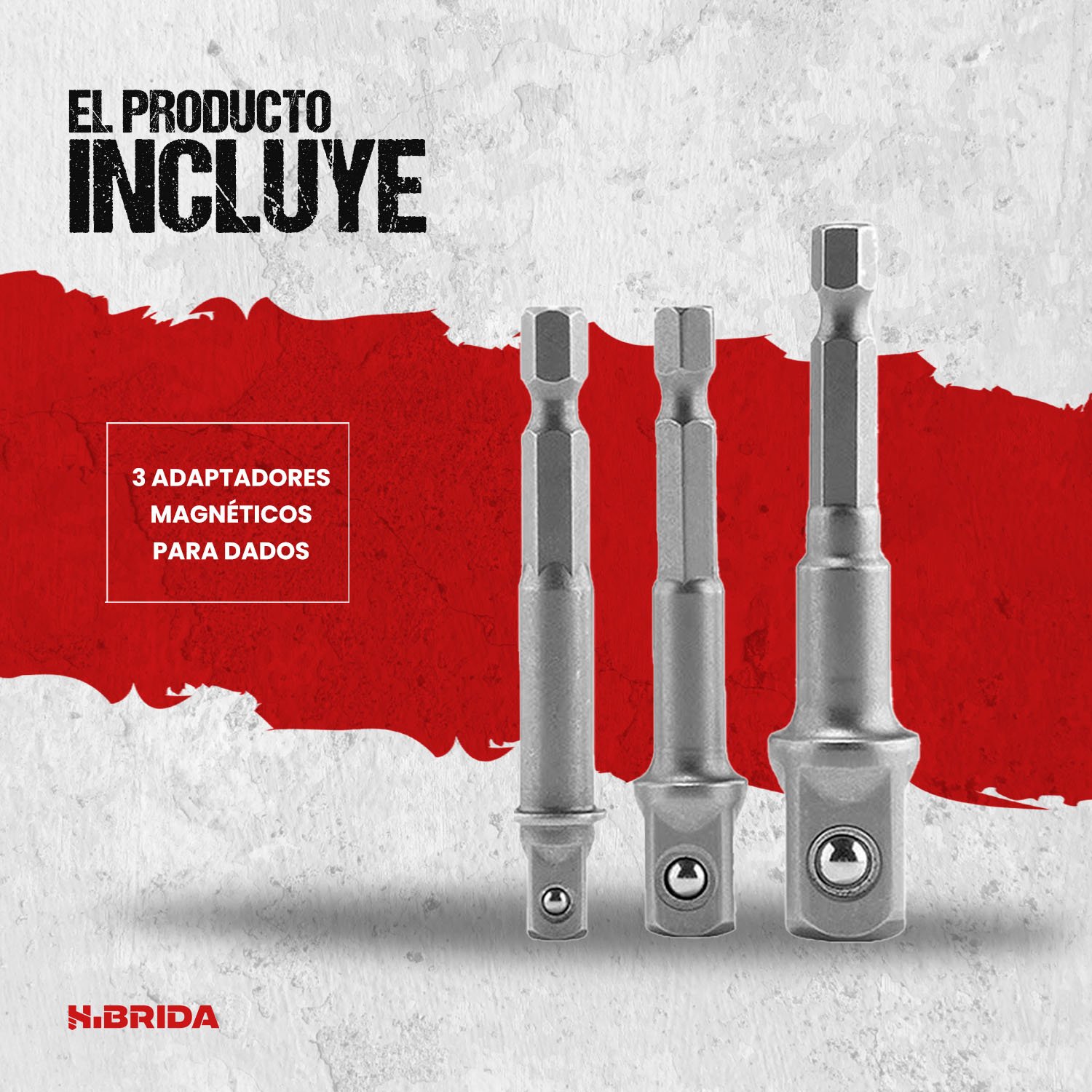 Adaptador Dados Encastre Magnético 3 Piezas 1/4" 3/8" 1/2" – vista 2