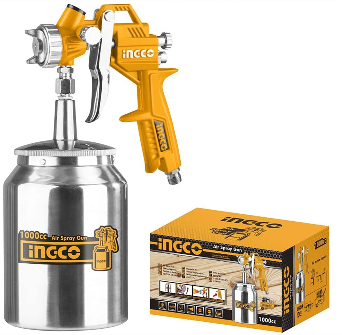 Pistola de Aire para Pintar Pulverizador Alta Presión 1000CC