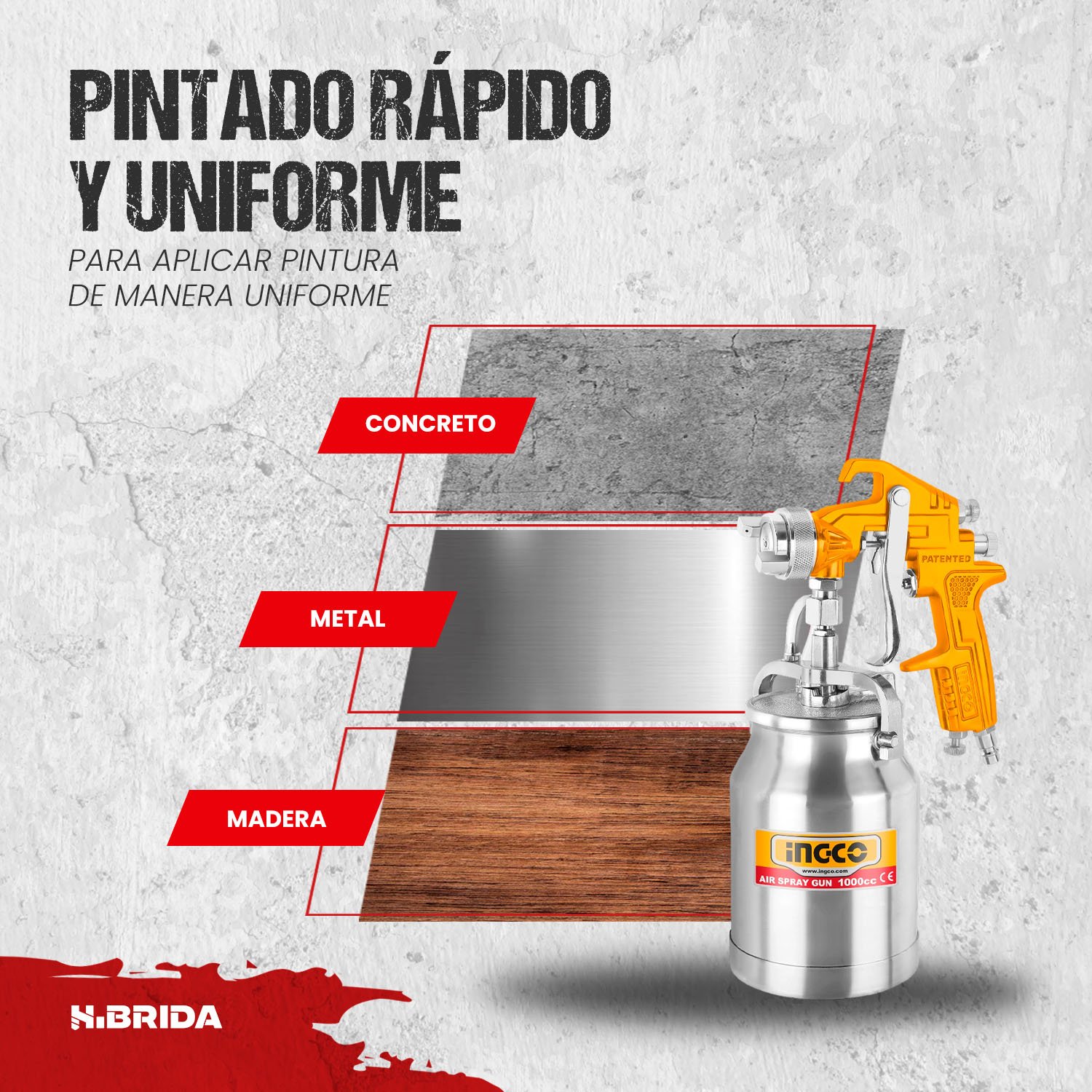 Pistola para Pintar 1L para Compresor 1.8 mm INGCO – vista 4