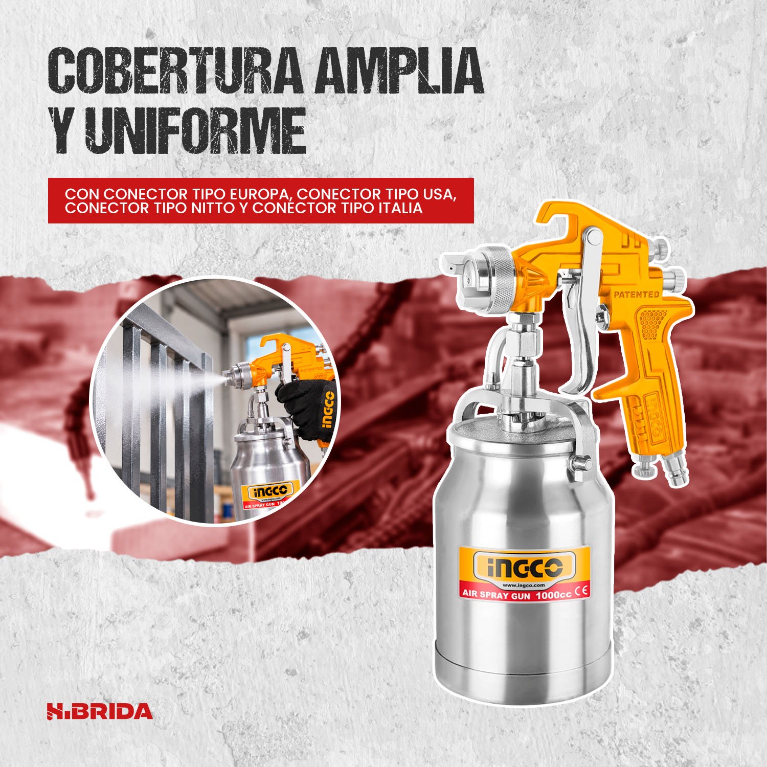 Pistola para Pintar 1L para Compresor 1.8 mm INGCO – vista 6