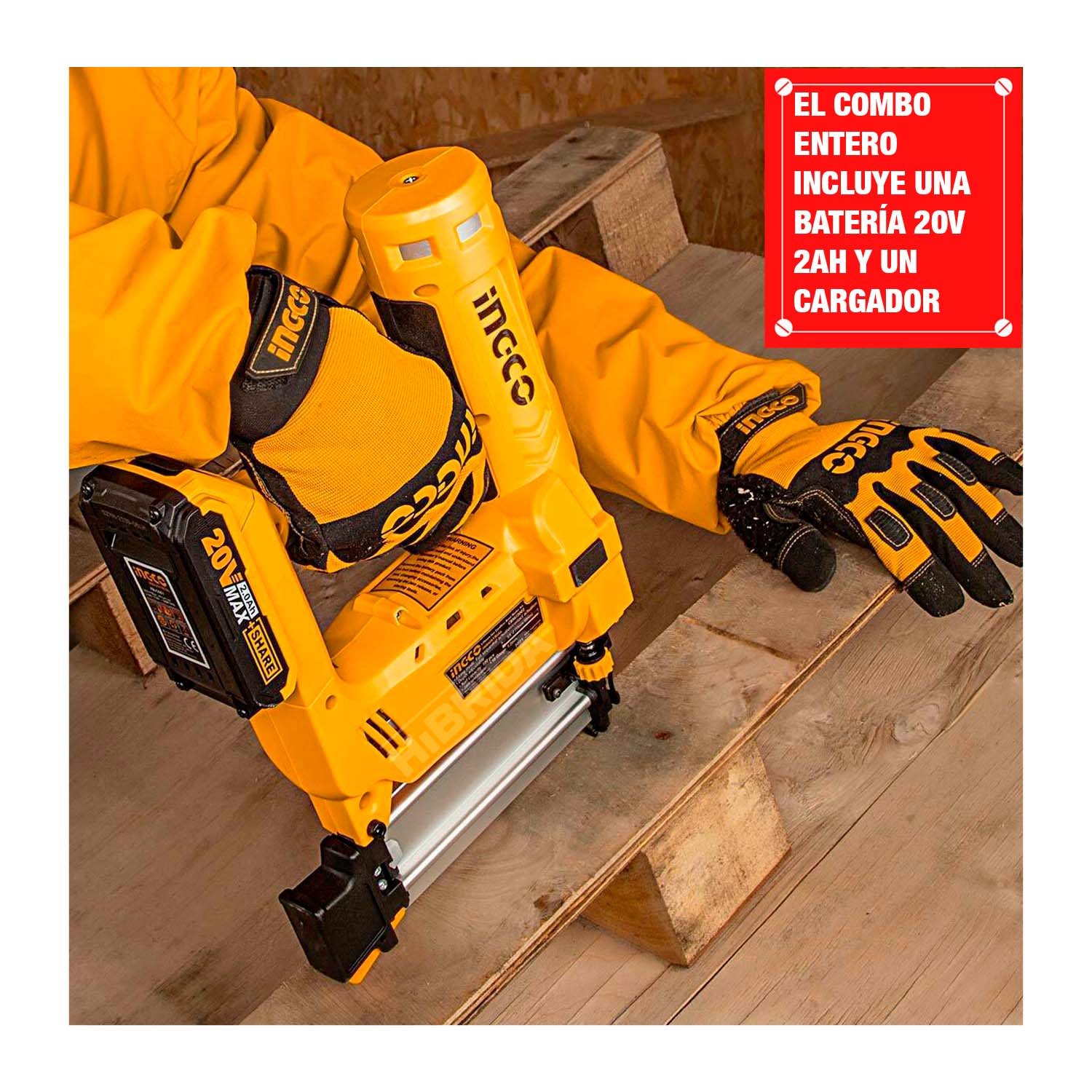 Clavadora Inalámbrica 20 V Batería Y Cargador INGCO – vista 2