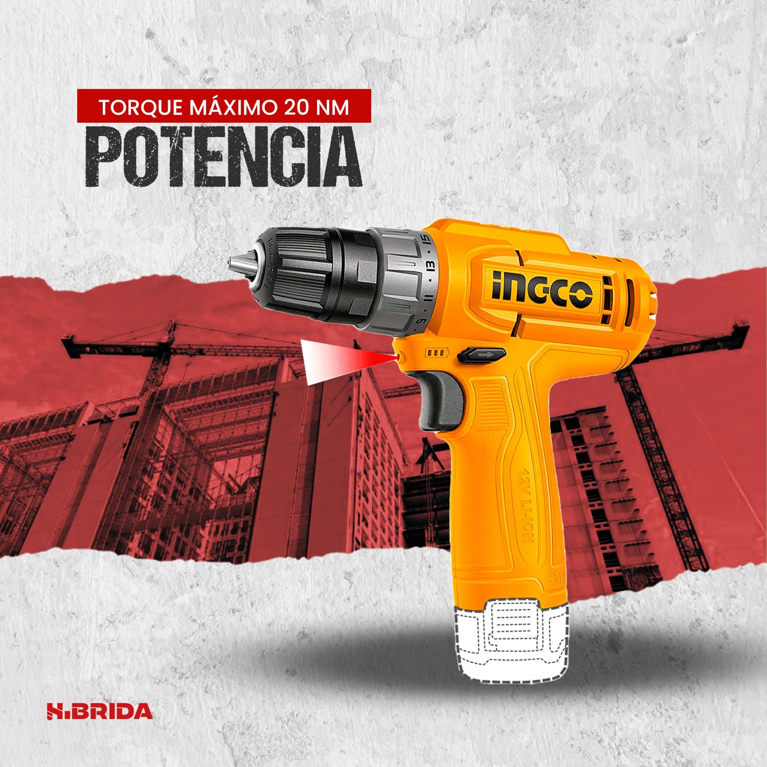 Taladro Atornillador 12 V Inalámbrico Batería Tipo C INGCO – vista 5