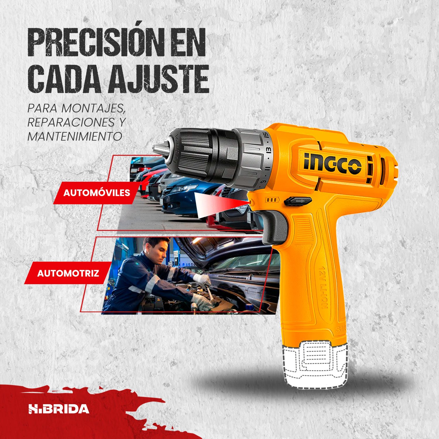 Taladro Atornillador 12 V Inalámbrico Batería Tipo C INGCO – vista 4
