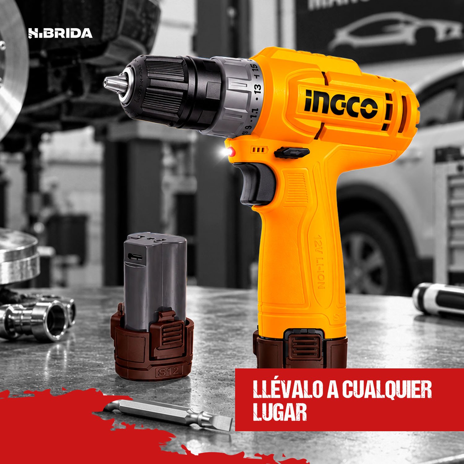 Taladro Atornillador 12 V Inalámbrico Batería Tipo C INGCO – vista 7
