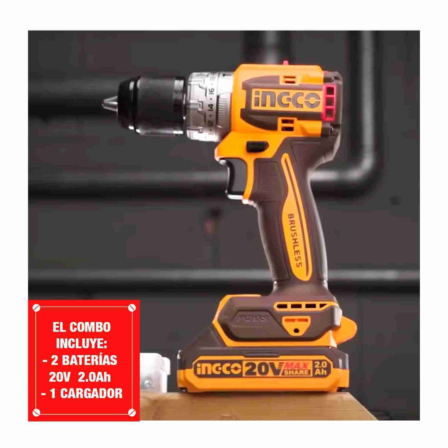 Taladro Atornillador 20 V INGCO Brushless Percutor + Extensor – vista 2
