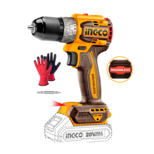 Taladro Atornillador ½ 20 V Brushless Guante Anti Corte INGCO
