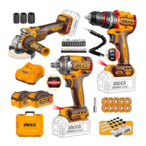 Combo Taladro Percutor 66 Nm+amoladora 20 V+llave De Impacto BL