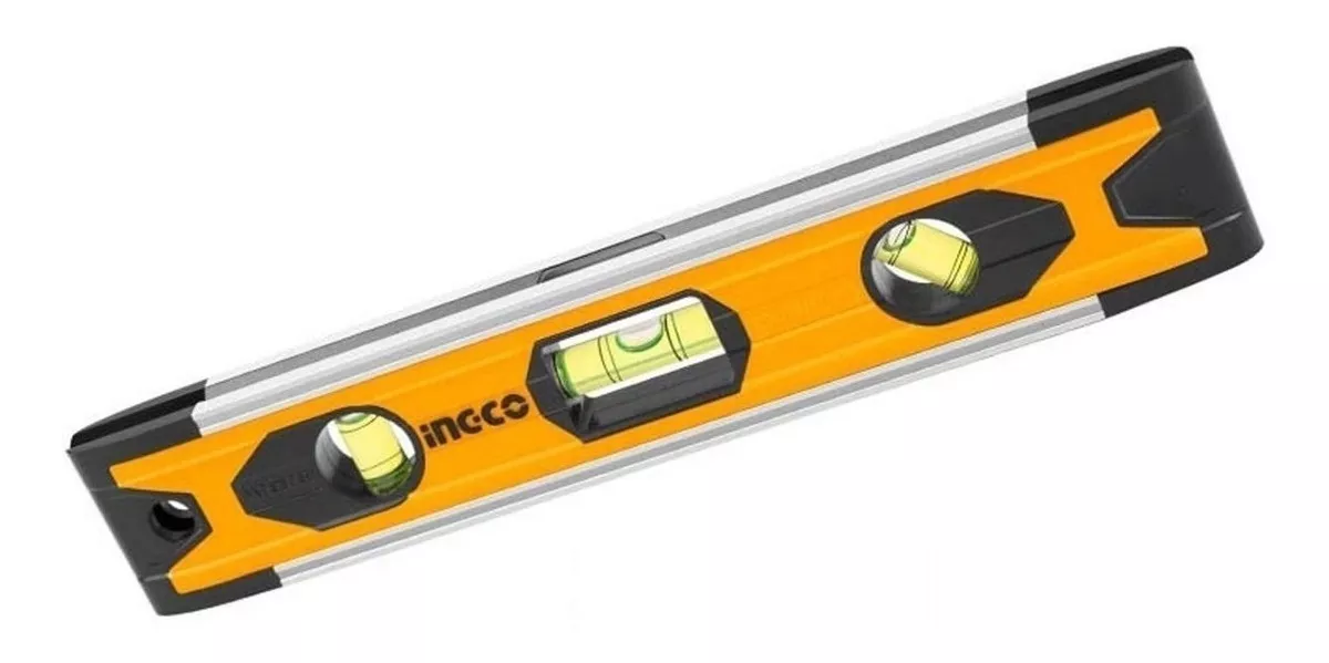 Nivel Magnético INGCO 225 mm con Regla para Albañil