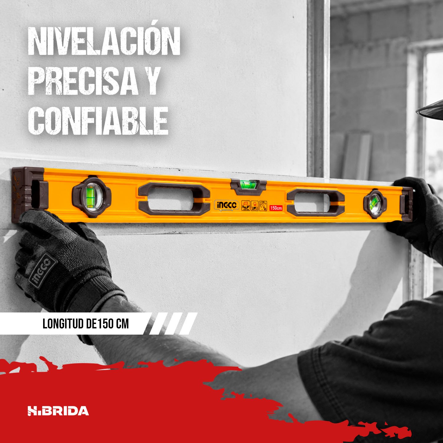 Nivel De Aluminio 59 Pulgadas 1.5 Metros INGCO Profesional – vista 3