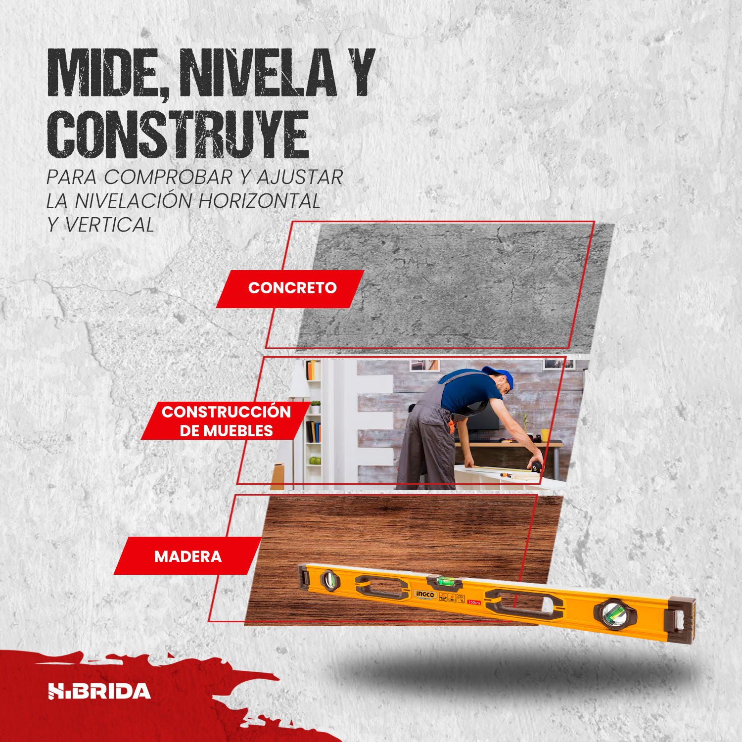Nivel De Aluminio 59 Pulgadas 1.5 Metros INGCO Profesional – vista 4