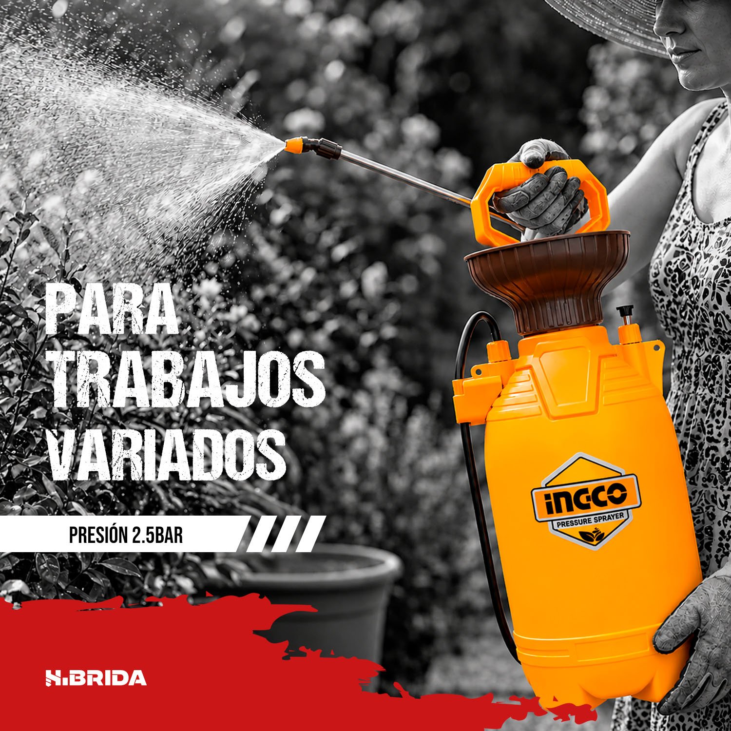 Pulverizador a Presión Fumigador 2.5 Bar 5LT HSPP30502 INGCO – vista 3
