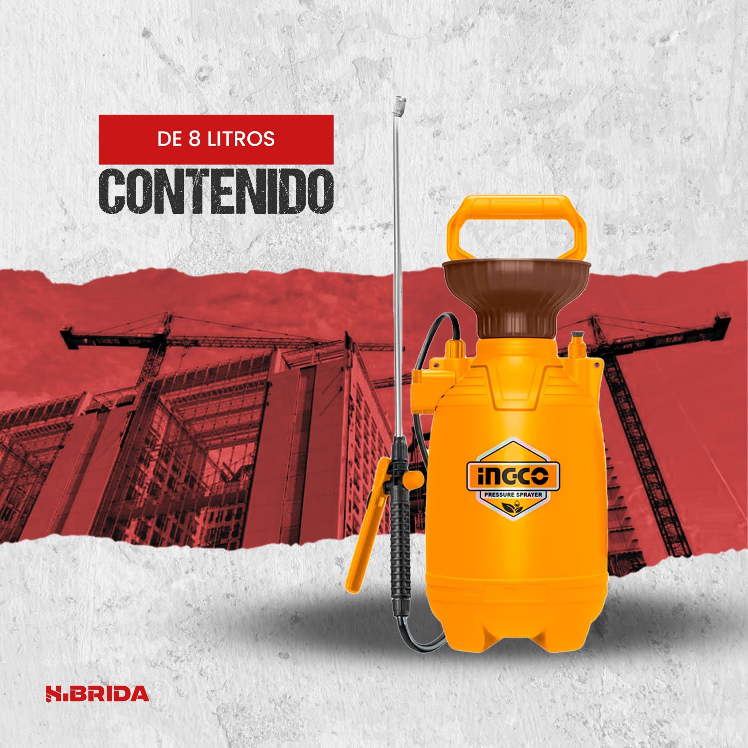 Pulverizador a Presión Fumigador 2.5 Bar 5LT HSPP30502 INGCO – vista 6