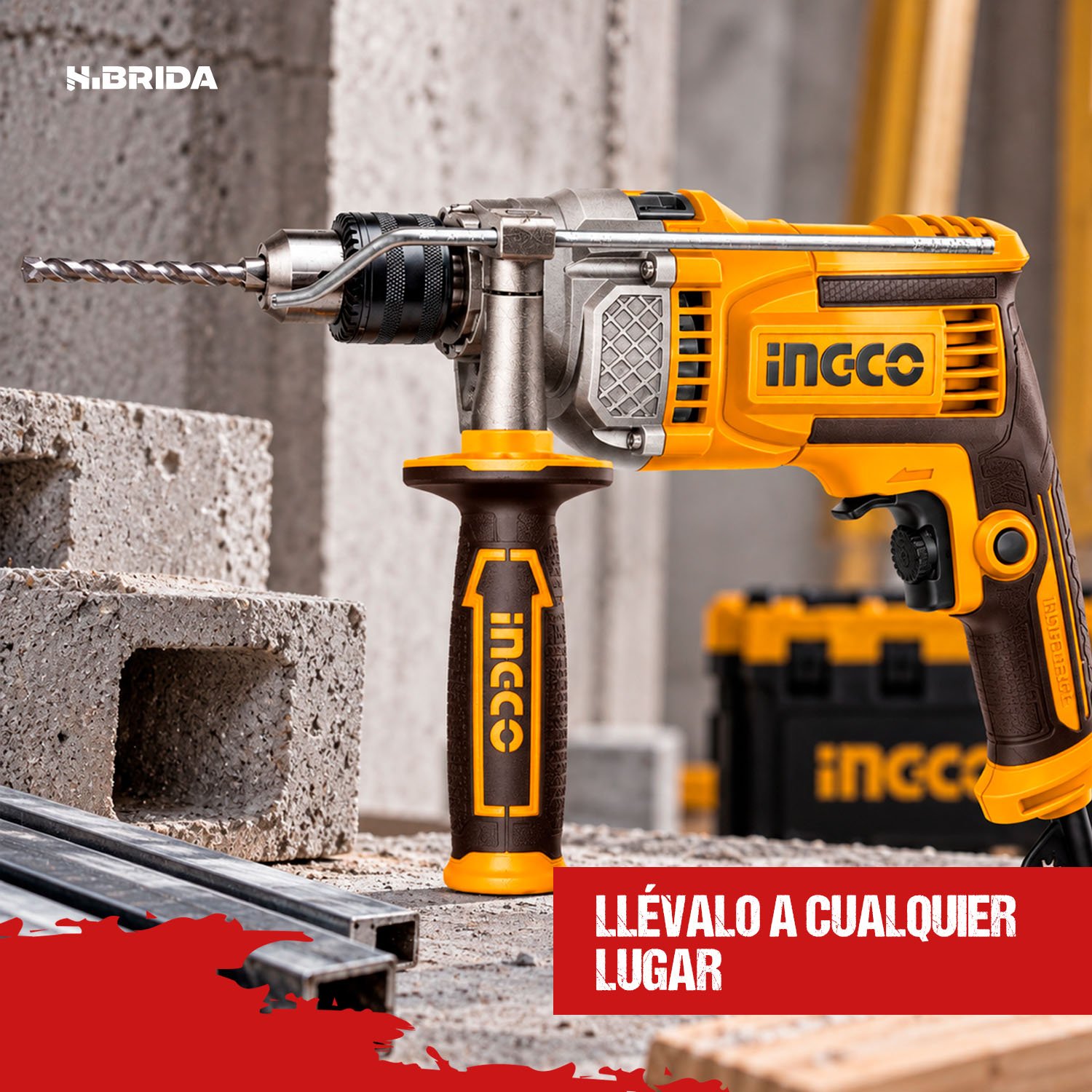 Taladro 13 mm Percutor Eléctrico 1100 W 3000RPM INGCO – vista 7