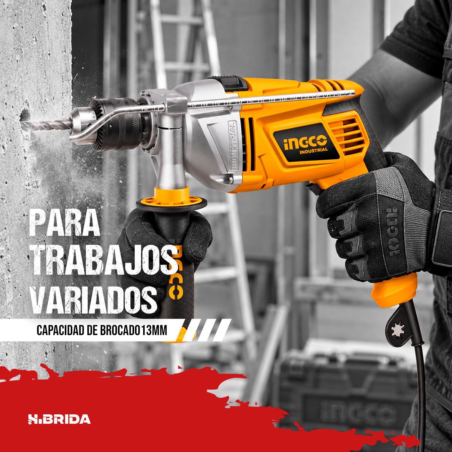 Taladro percutor 1/2" 1100 W INGCO – vista 3