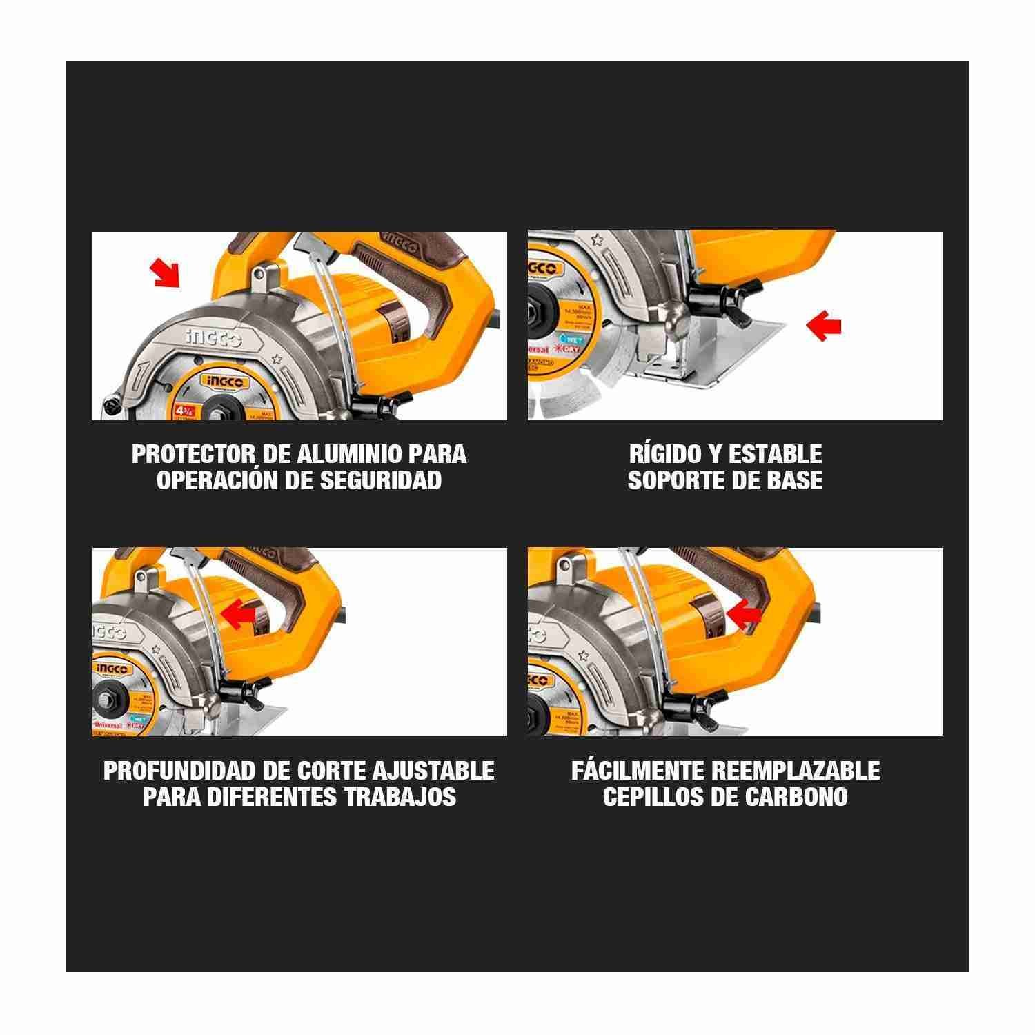 Cortadora De Mármol Eléctrica 1400 W 4 3/8′ Mc140068 INGCO – vista 7