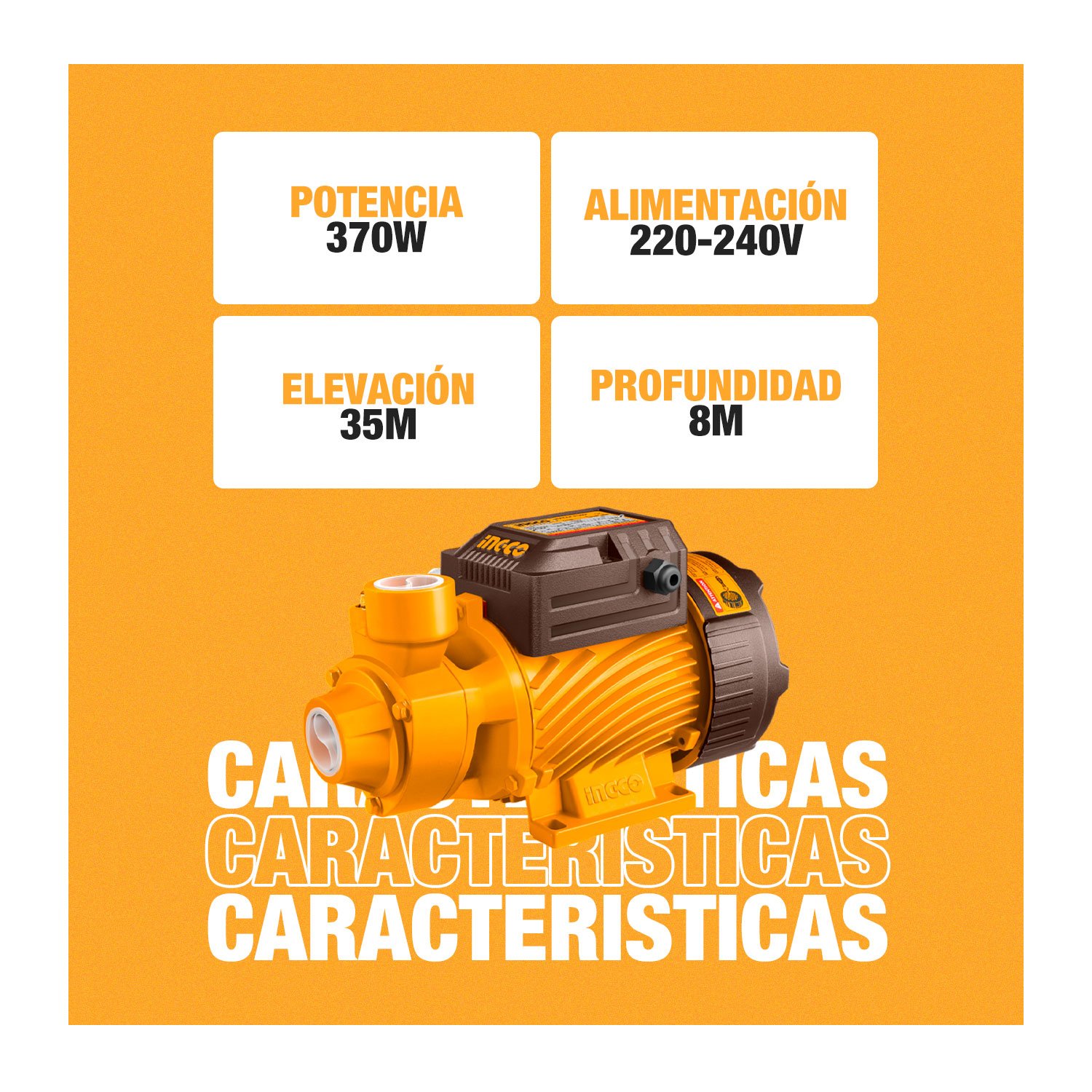 Bomba De Agua Periférica INGCO Industrial 240 V Alta Presión – vista 2