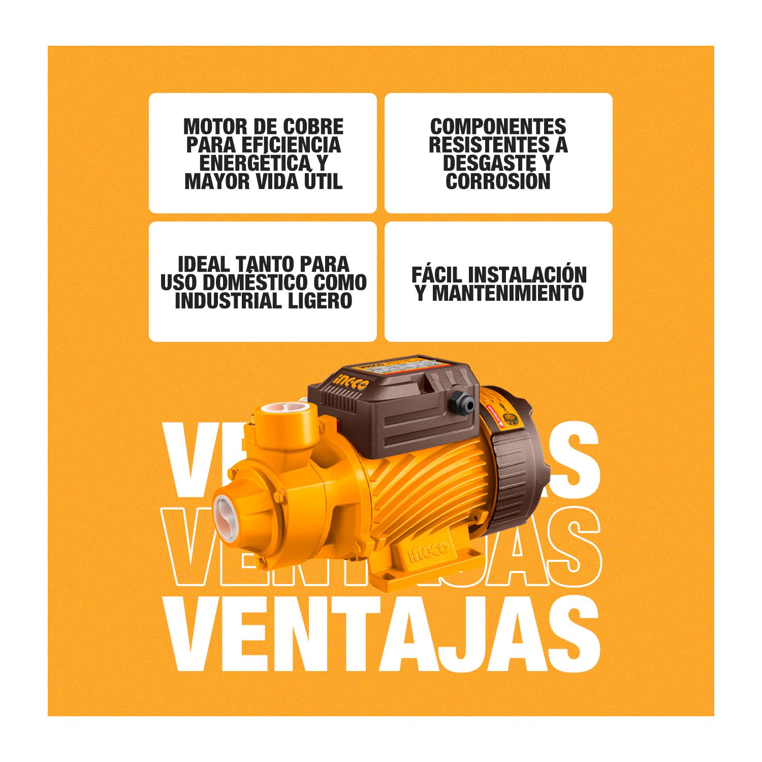 Bomba De Agua Periférica INGCO Industrial 240 V Alta Presión – vista 7